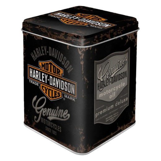 Caja Metal Té Harley-Davidson Logo Retro Vintage