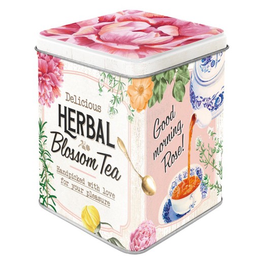 Caja Metal Té Home & Country Herbal Blossom Tea Retro Vintage