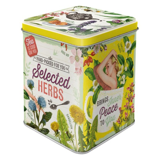 Caja Metal Té Say it 50's Selected Herbs Retro Vintage