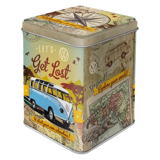 Caja Metal Té Volkswagen VW Bulli Let's Get Lost Retro Vintage