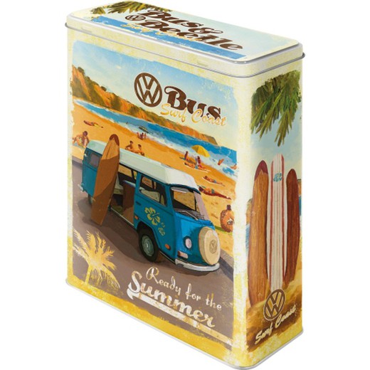 Caja Metal XL Volkswagen VW Bulli, Beetle Ready for the Summer, Ready for the Beac Retro Vintage