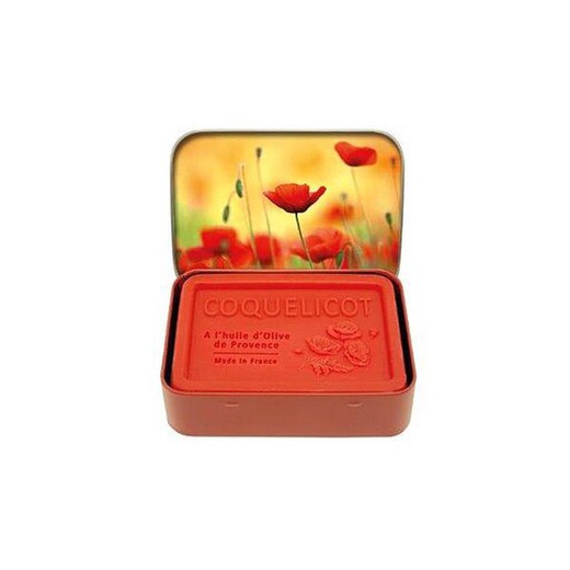 Caja Metálica Jabón Artesano Amapola 120 grs Esprit Provence