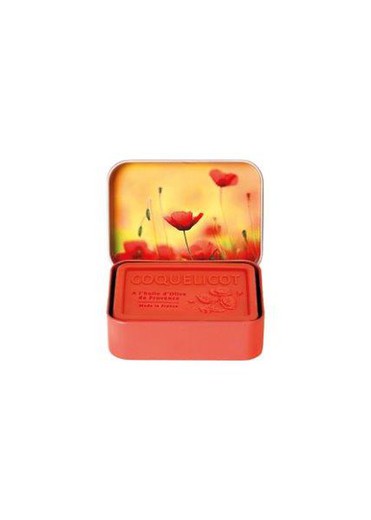 Caja Metálica Jabón Artesano Amapolas 70 grs Provenza Ideal Regalo Esprit Provence