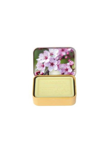 Caja Metálica Jabón Artesano Flor de Almendro 70 grs Provenza Ideal Regalo Esprit Provence