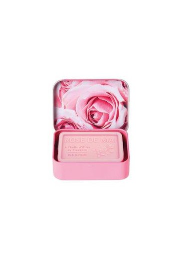 Caja Metálica Jabón Artesano Rosa 70 grs Provenza Ideal Regalo Esprit Provence