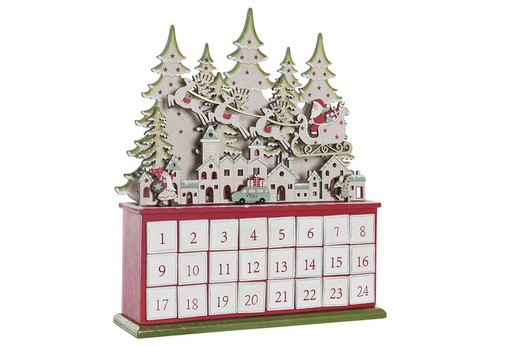 Calendario de adviento de navidad madera arboles decoración de navidad para casa