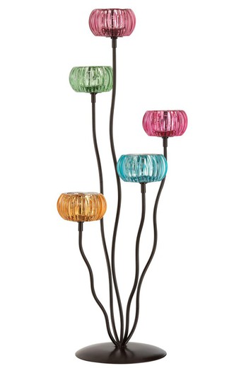 Candelabor Étnico Colores Set 5 Ramas Jolipa