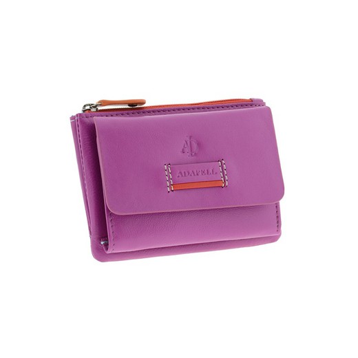 Cartera Cremallera Lila 100% Piel Adapell Jolie