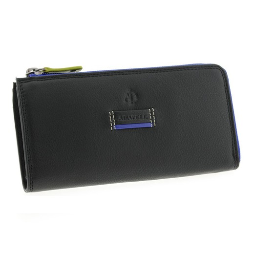 Cartera Cremallera Negro 100% Piel Adapell Jolie