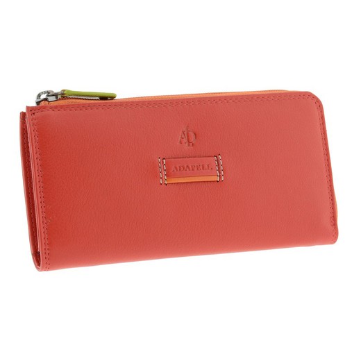 Cartera Cremallera Rojo 100% Piel Adapell Jolie