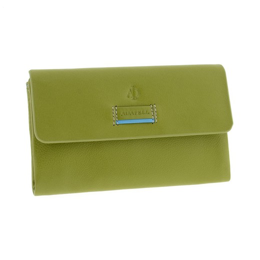 Cartera Cremallera Verde 100% Piel Adapell Jolie