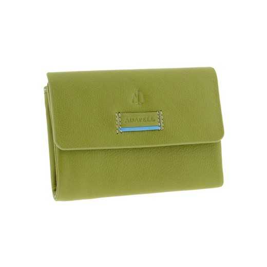 Cartera Cremallera Verde 100% Piel Adapell Jolie