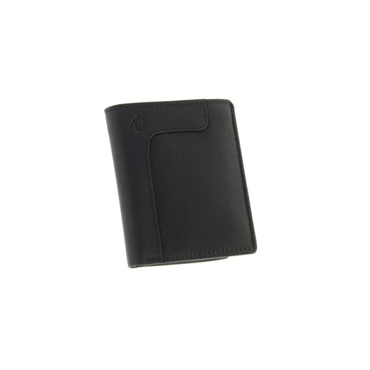 Cartera Hombre Monedero Negro 100% Piel Adapell Mod Curve