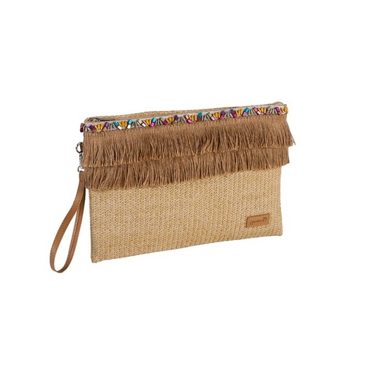 Cartera natural con abalorios cinta de yute Maluca