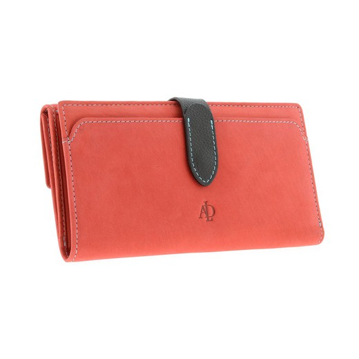 Cartera Rfid Rojo 100% Piel Adapell Pocket