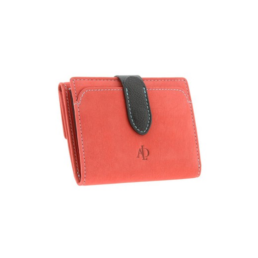 Cartera Rfid Rojo 100% Piel Adapell Pocket