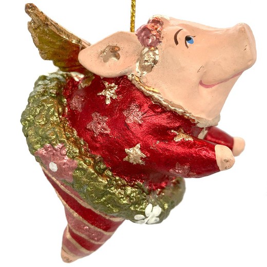 Cerdito con Alas Decoración Navidad Artesano Santa & Co