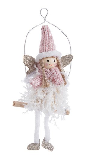 Colgante arbol navidad angel rosa muñeco decoración de navidad para casa