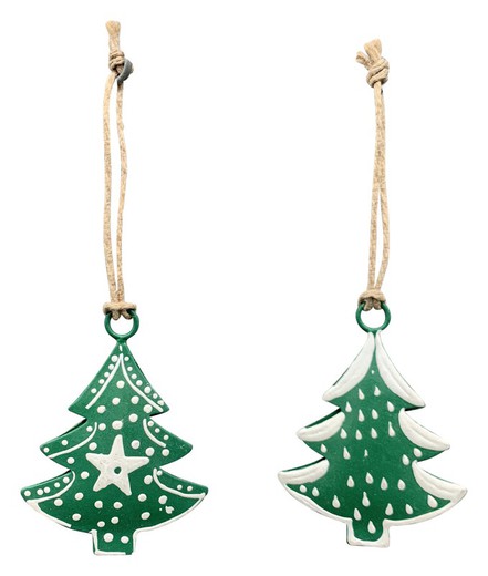 Colgante Navidad Madera Arbol Verde Exner