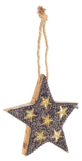 Colgante Navidad Madera Estrella Negra decoración de navidad para casa