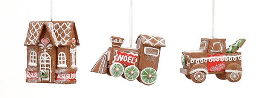 Colgantes de Navidad Galletas Jengibre Cas Tren Tractor 10 cms Vetur