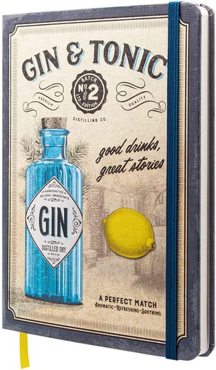 Cuaderno Libreta A5 Gin & Tonic Retro Vintage