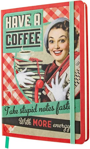 Cuaderno Libreta A5 Have A Coffee Retro Vintage