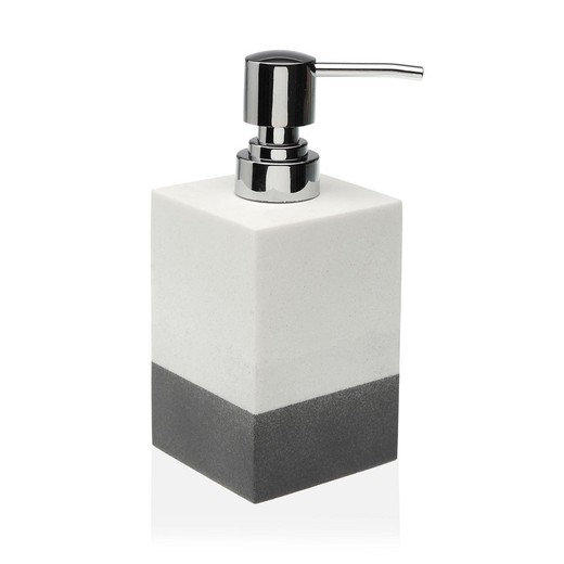 Dispensador jabón baño blanco y gris