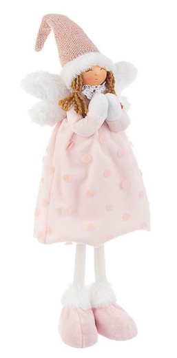 Figura Angel Navidad Rosa 50 cms decoración de navidad para casa