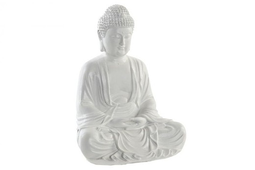 Figura buda decoración blanco sentado