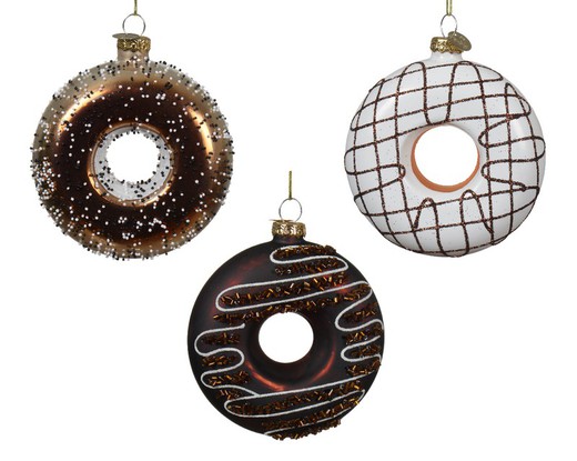 Figura Donuts Chocolate Decoración Arbol Navidad Kaemingk