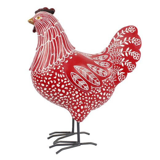 Figura Gallina Decoración Rojo