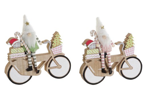 Figura Madera Navidad Bicicleta 21x2x21