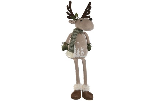 Figura Navidad 18X14X65 Reno Ideal Regalo Beige