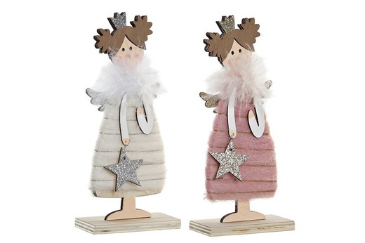 Figura navidad madera angel 20 cms decoración de navidad para casa