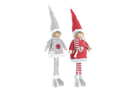 Figura Navidad Niños Gris Rojo decoración de navidad para casa