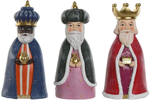 Figura Navidad Set 3 Resina 9,5X7,5X20 Reyes Magos