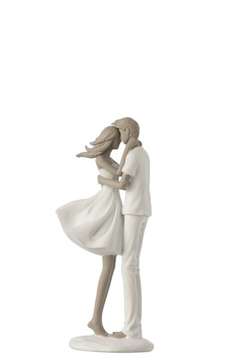 Figura Pareja Besándose Enamorados Resina Decoración