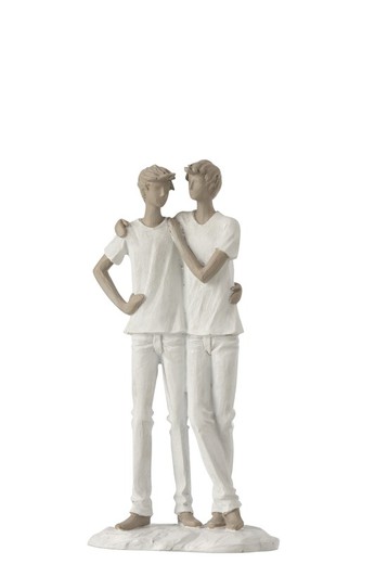 Figura Pareja Chicos Gays Enamorados Resina Decoración