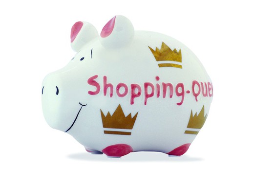 Hucha Cerdito Shopping Queen Blanco