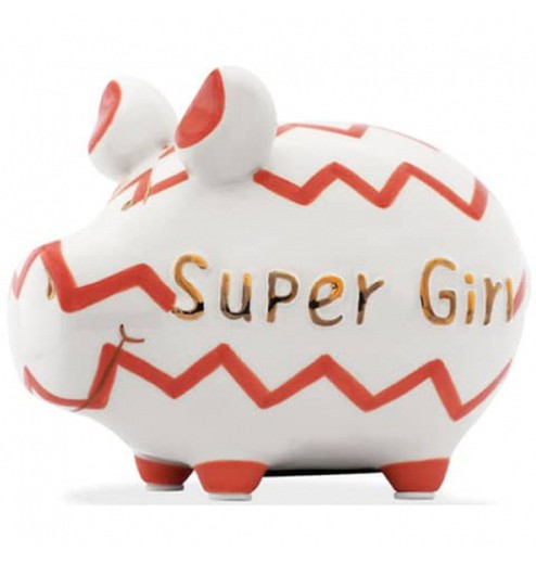 Hucha Cerdito Super Girl