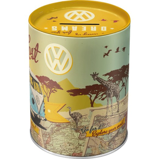 Hucha Metal Volkswagen VW Bulli Let's Get Lost Retro Vintage