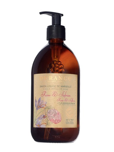 Jabón de Marsella líquido Rosa y Azafrán 500 mL Durance