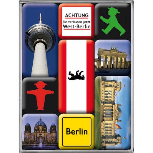 Juego 9 Imanes Berlin Berlin Ampelmann Retro Vintage