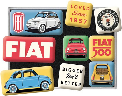 Juego 9 Imanes Fiat 500 Loved Since 1957 Retro Vintage