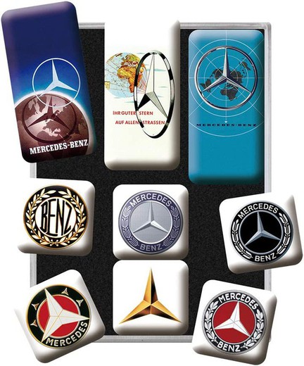 Juego 9 Imanes Mercedes-Benz Mercedes-Benz Logo Evolution Retro Vintage