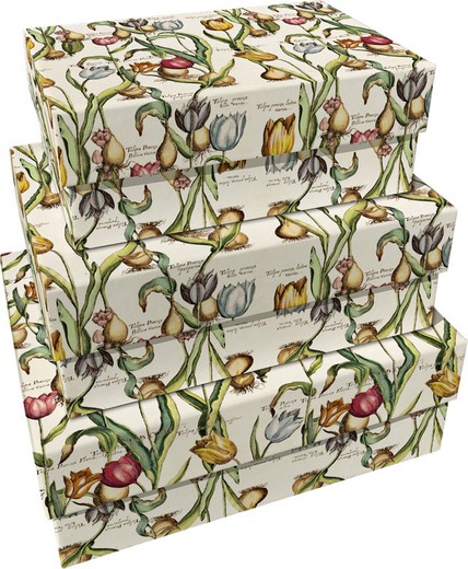 Juego de Cajas Set 3 Flores de Primavera Sköna Ting Suecia