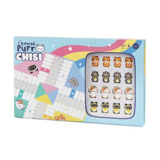 Juego de mesa parchís Kawaii Purrchisi Balvi Idea Regalo