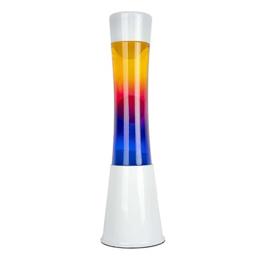 Lampada Lava Rainbow liquido trasparente base nera