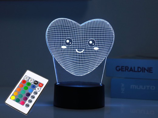 Lámpara Led 3D Corazón Regalo Itotal